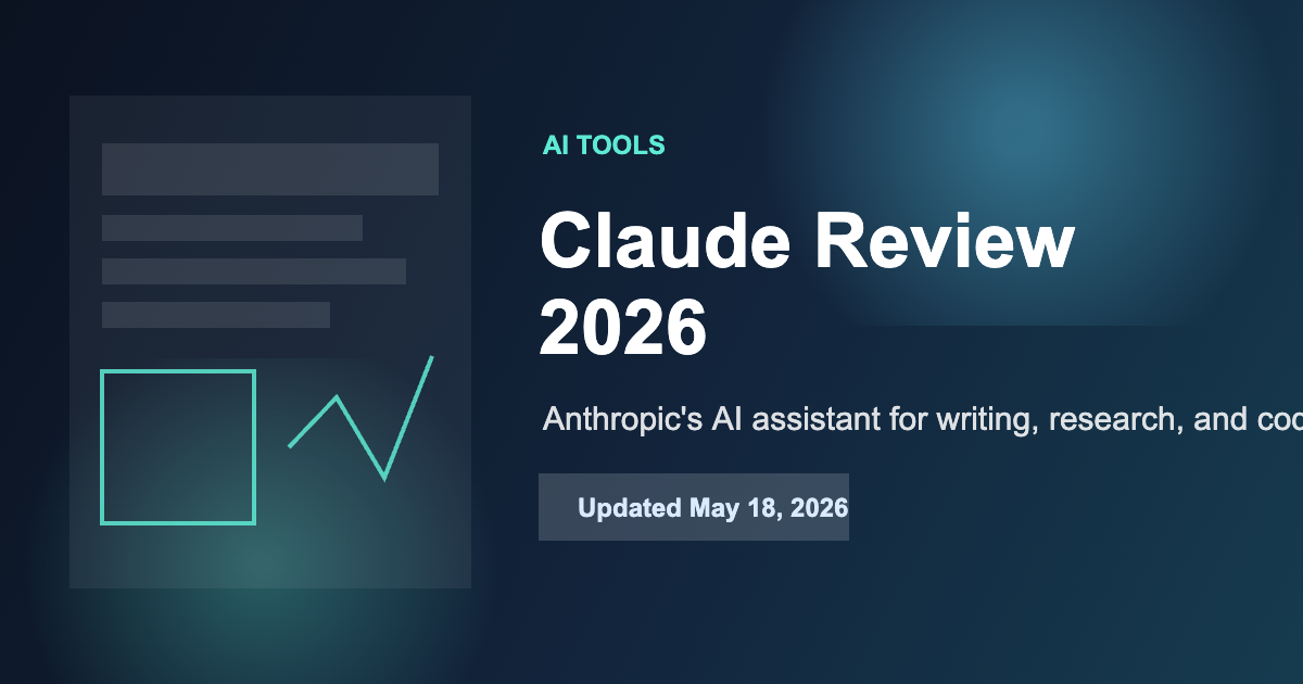 Claude Review 2026 featured image with abstract AI workspace illustration