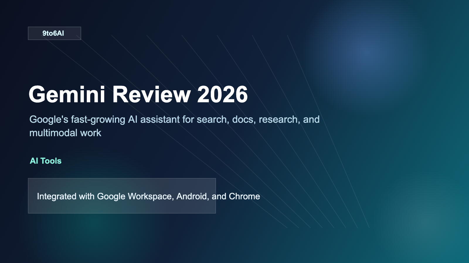 Google Gemini Review 2026 featured image with blue futuristic design