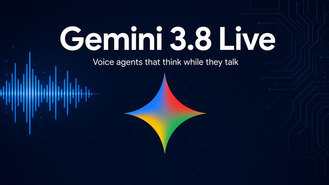 Gemini 3.8 Live voice agents with Gemini sparkle icon